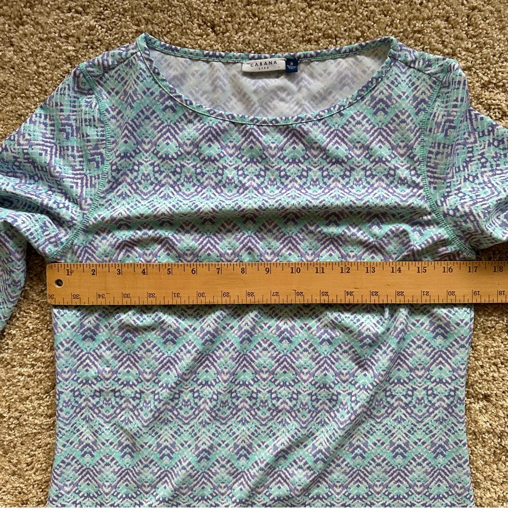 Cabana Life Aqua and Lavender Patterned Midi Dress - Picture 5 of 8